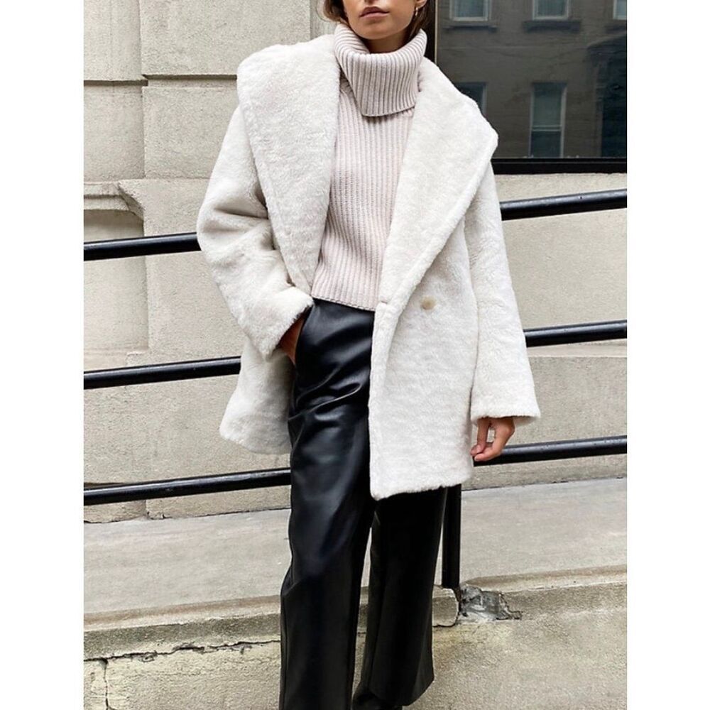 Babaton Teddy Wool Coat | Oat Milk in 2